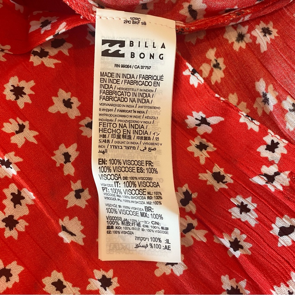Billabong Red Floral Midi Dress - Picture 12 of 13